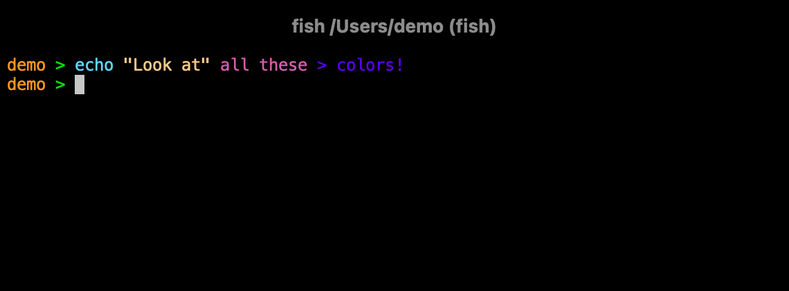 A colorful commandline, with syntax highlighting